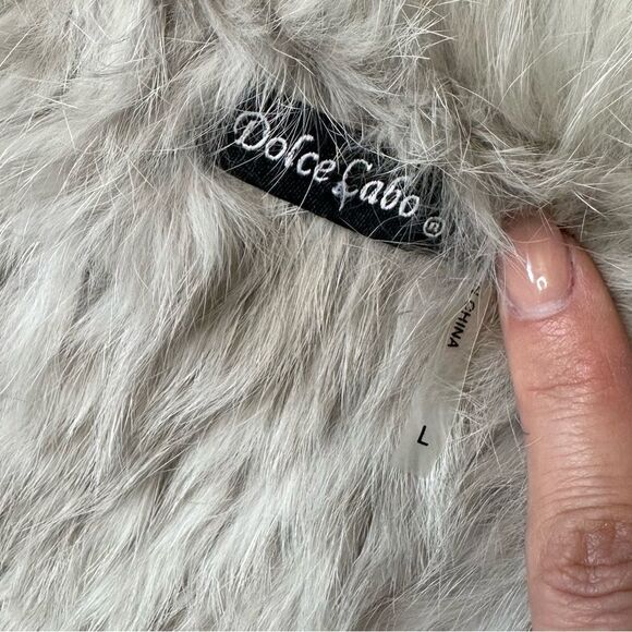 Dolce Cabo 100% Rabbit Fur Black & Gray Ombre Vest Size Large - Picture 11 of 13